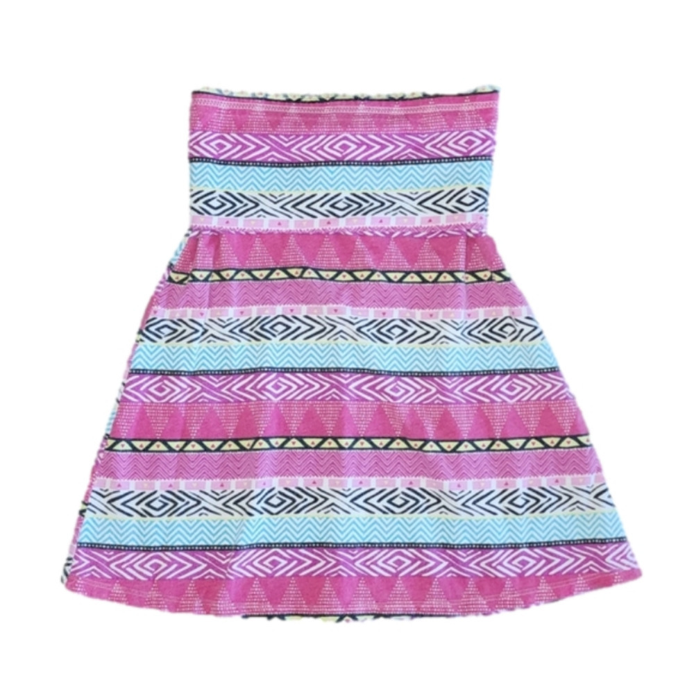 Faded GLORY Multicolor Patterned Fold-Over Waist Maxi Skirt